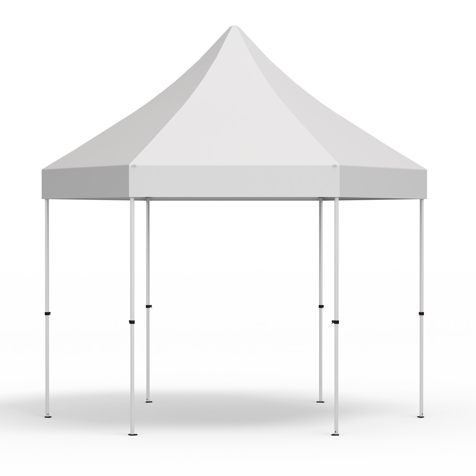 Faltpavillon Select Hexagon 4 m, Dach & Volant weiß, ohne Druck