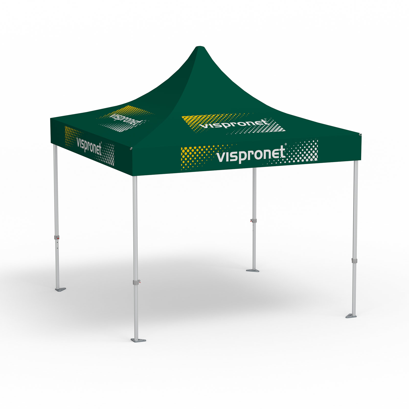 Faltpavillon Premium, 3 x 3 m, grün, mit 8 Logodrucken