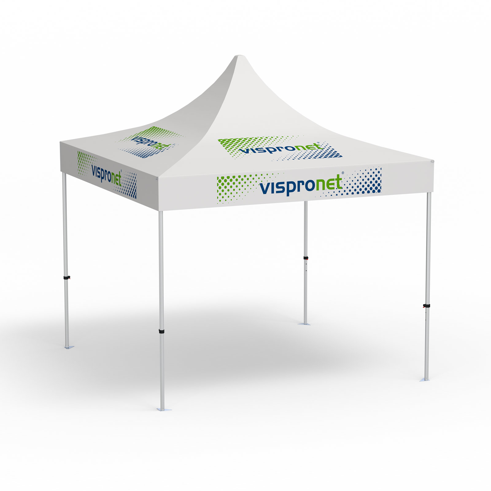 Faltpavillon Select, 3 x 3 m, weiß, mit 8 Logodrucken