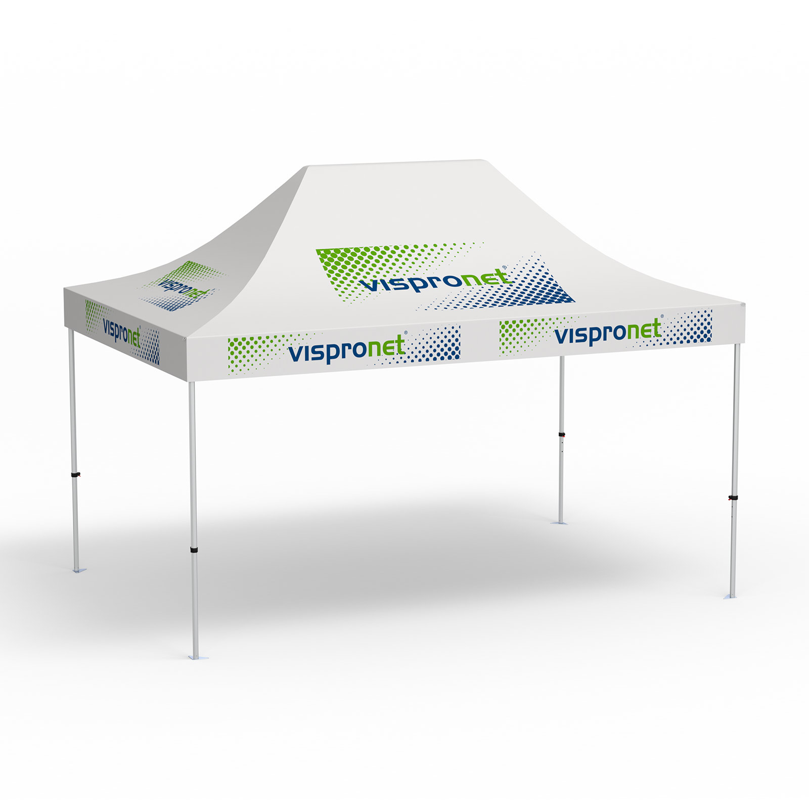 Faltpavillon Select, 3 x 4,5 m, weiß, mit 10 Logodrucken