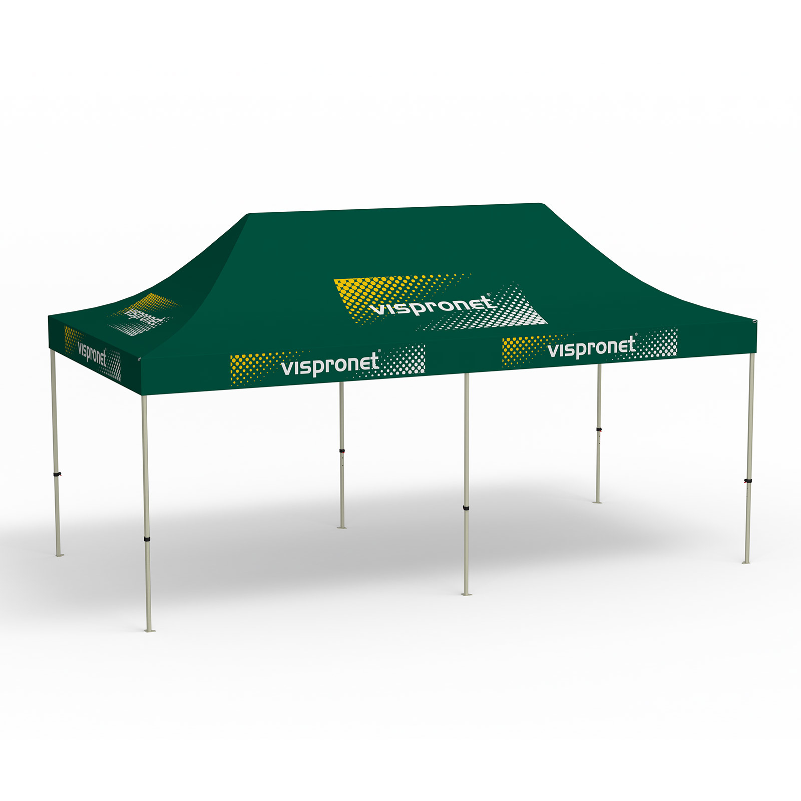 Faltpavillon Basic, 3 x 6 m, grün, mit 10 Logodrucken