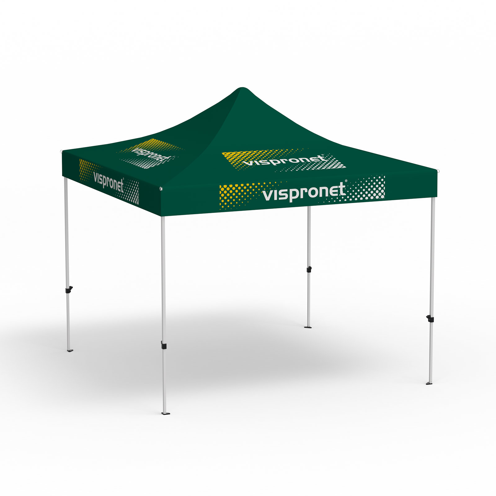 Faltpavillon Eco, 3 x 3 m, grün, mit 8 Logodrucken