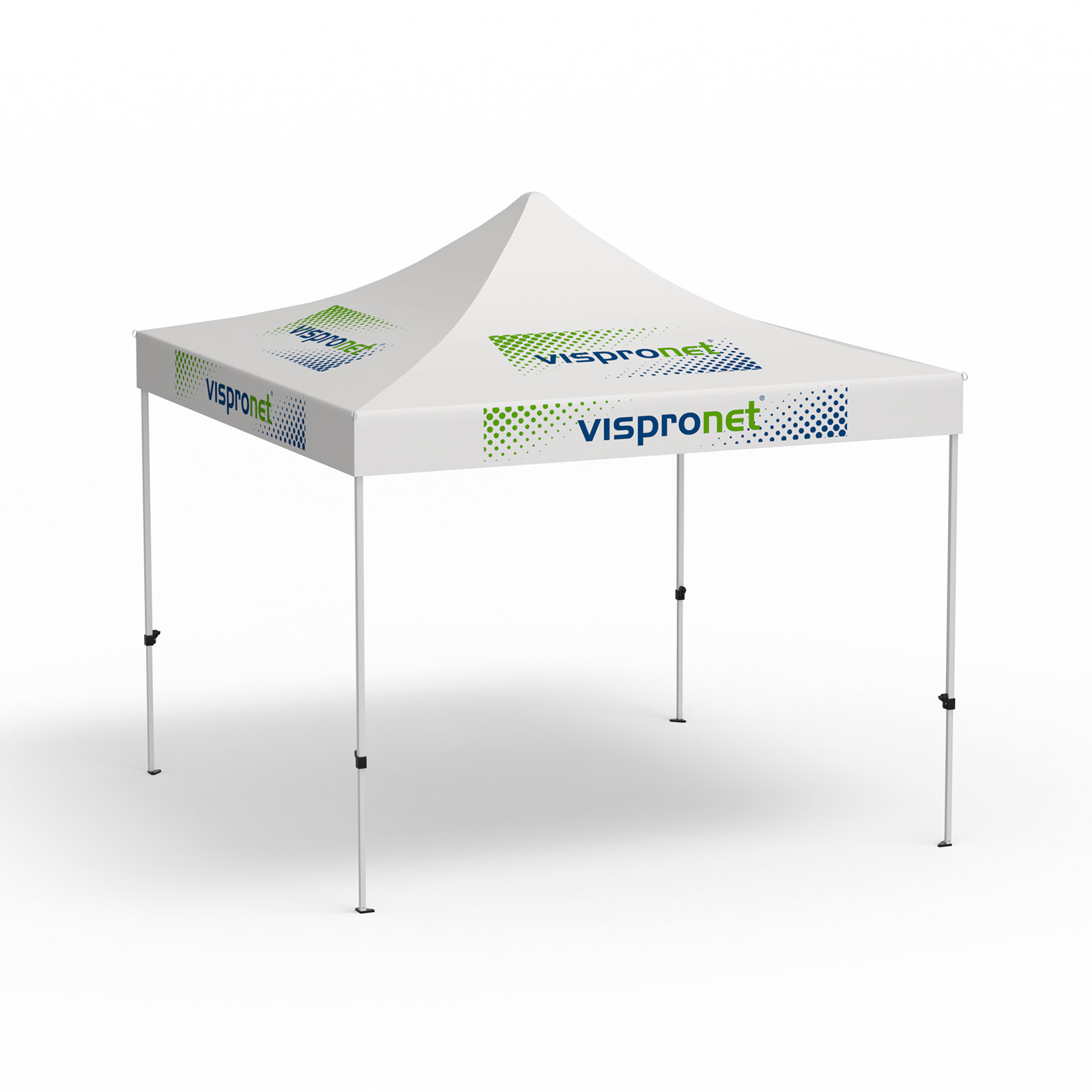 Faltpavillon Eco, 3 x 3 m, weiss, mit 8 Logodrucken