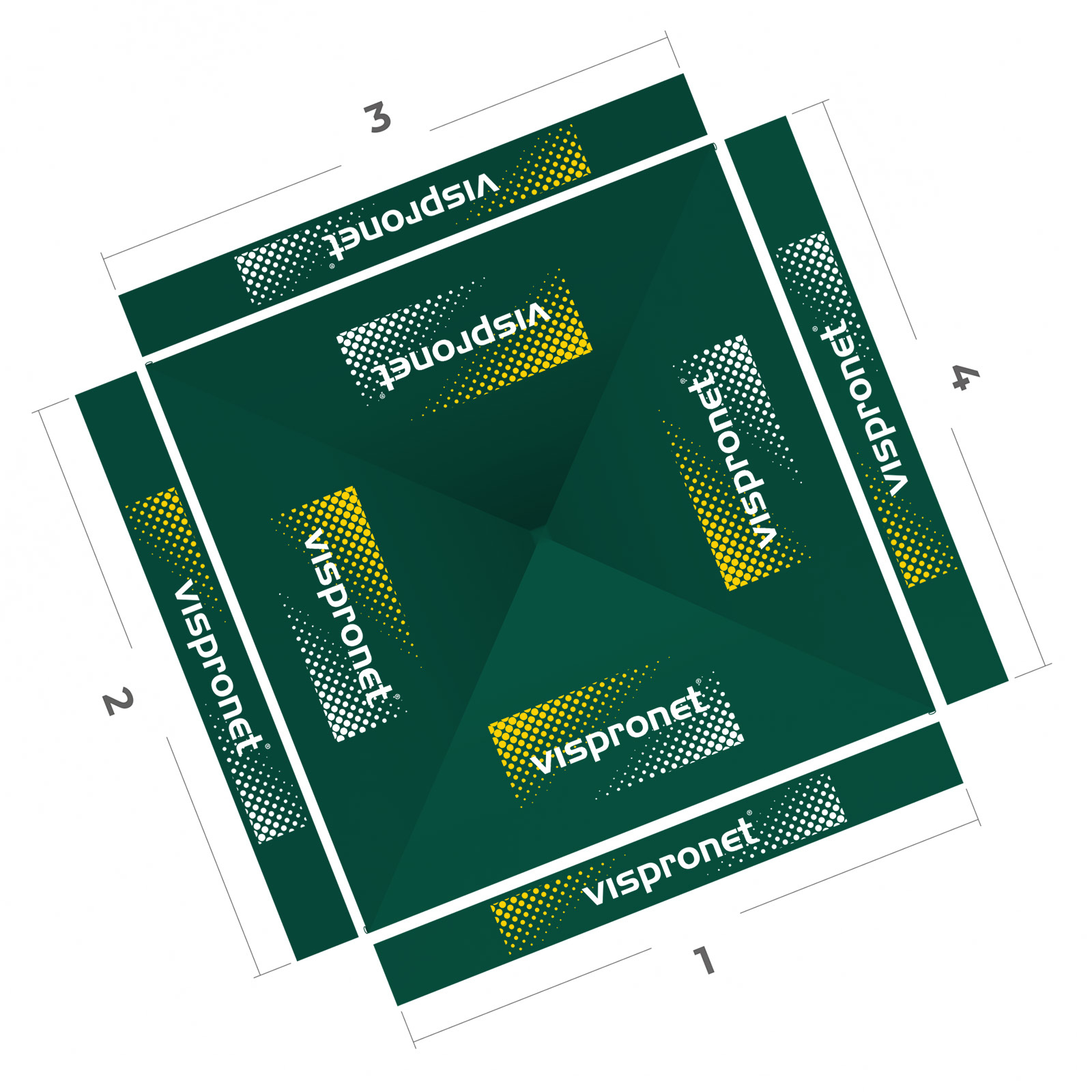 Faltpavillon 3 x 3 m, Ansicht von oben