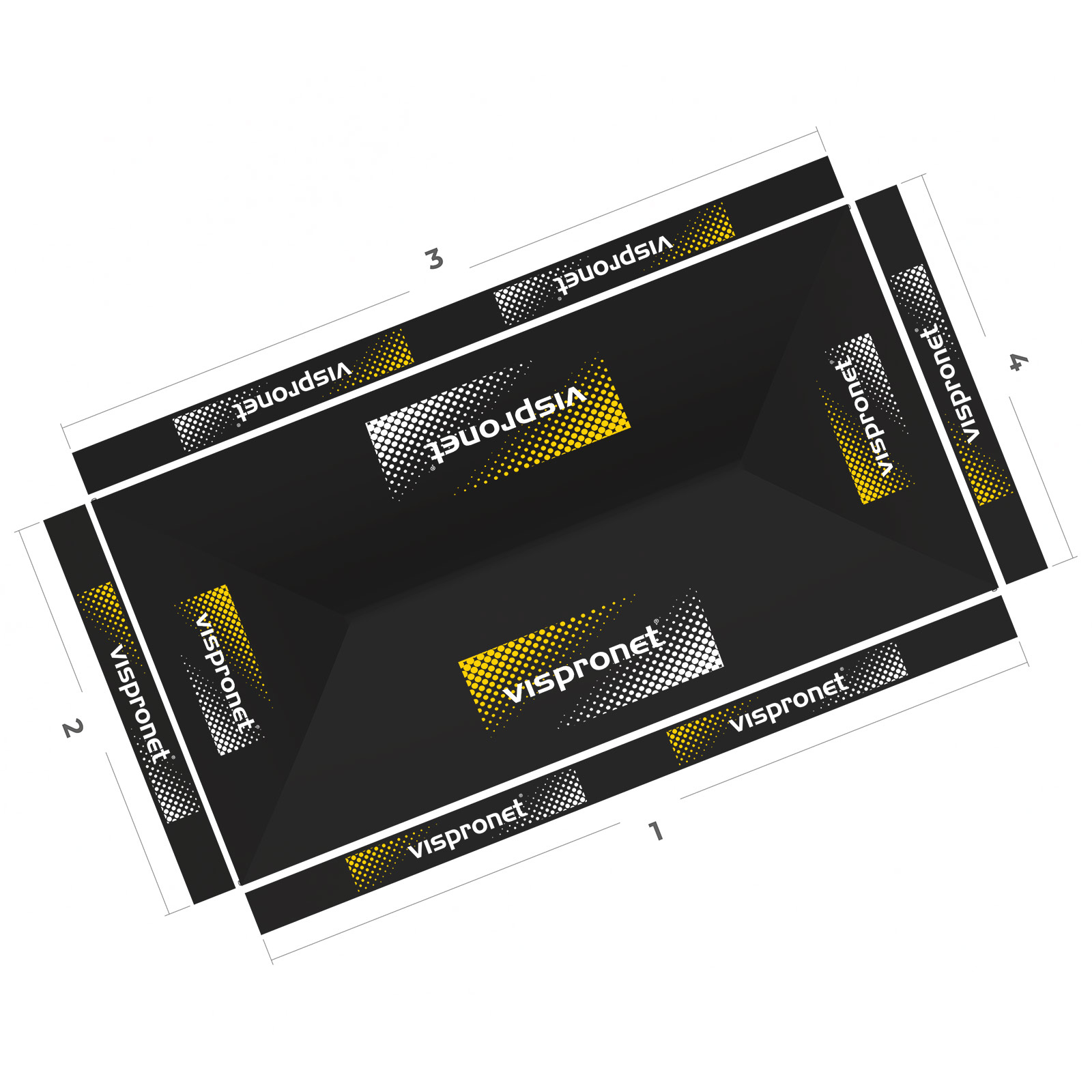 Faltpavillon 3 x 6 m, Ansicht von oben