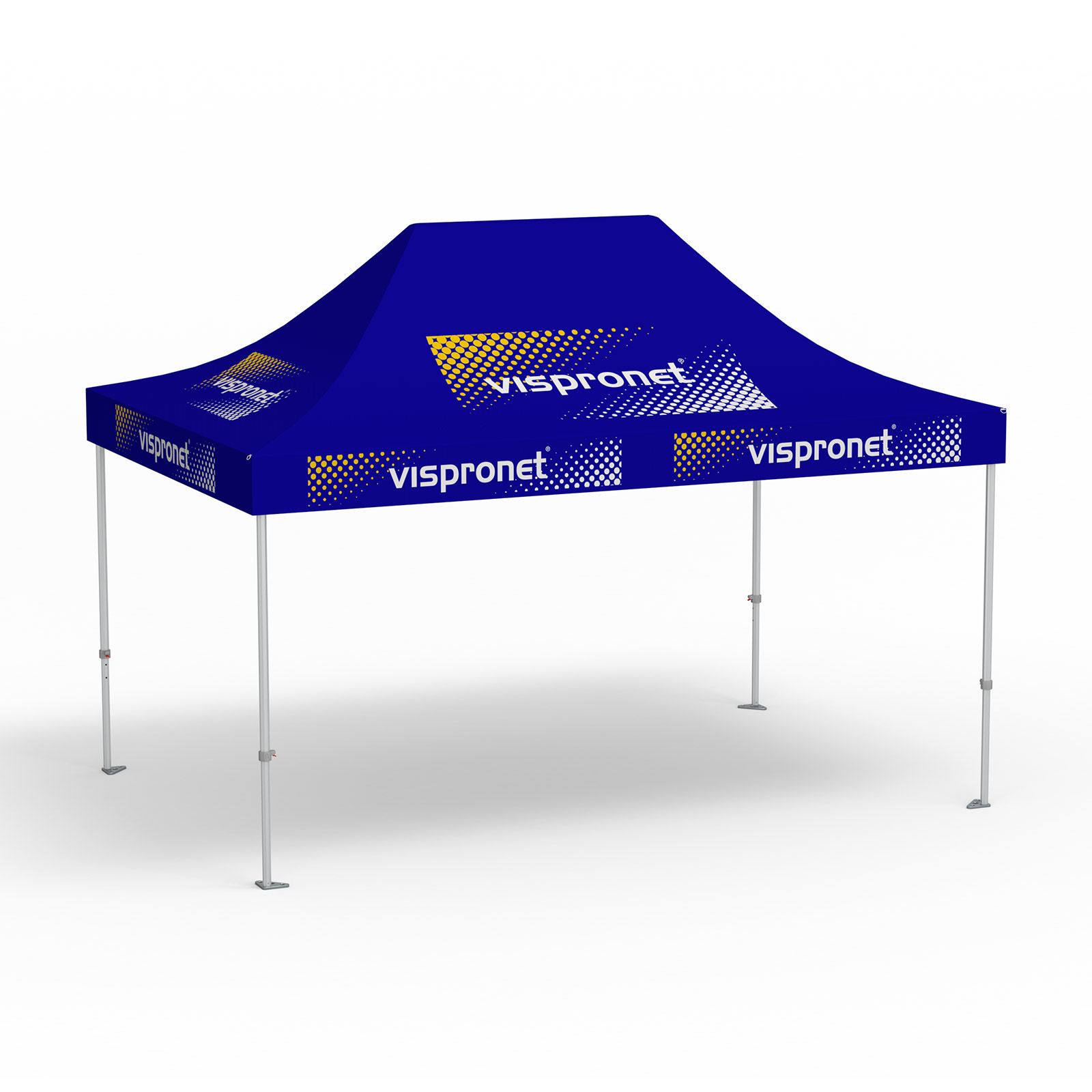 Faltpavillon Premium, 3 x 4,5 m, blau, mit 10 Logodrucken
