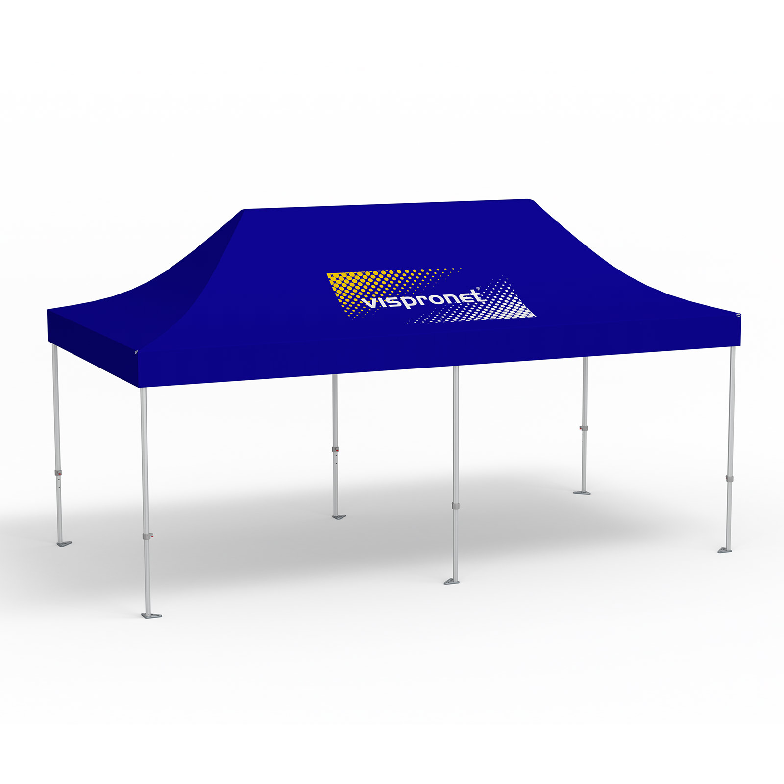Faltpavillon Premium, 3 x 6 m, blau, Dach mit 1 Logodruck (Seite 1)