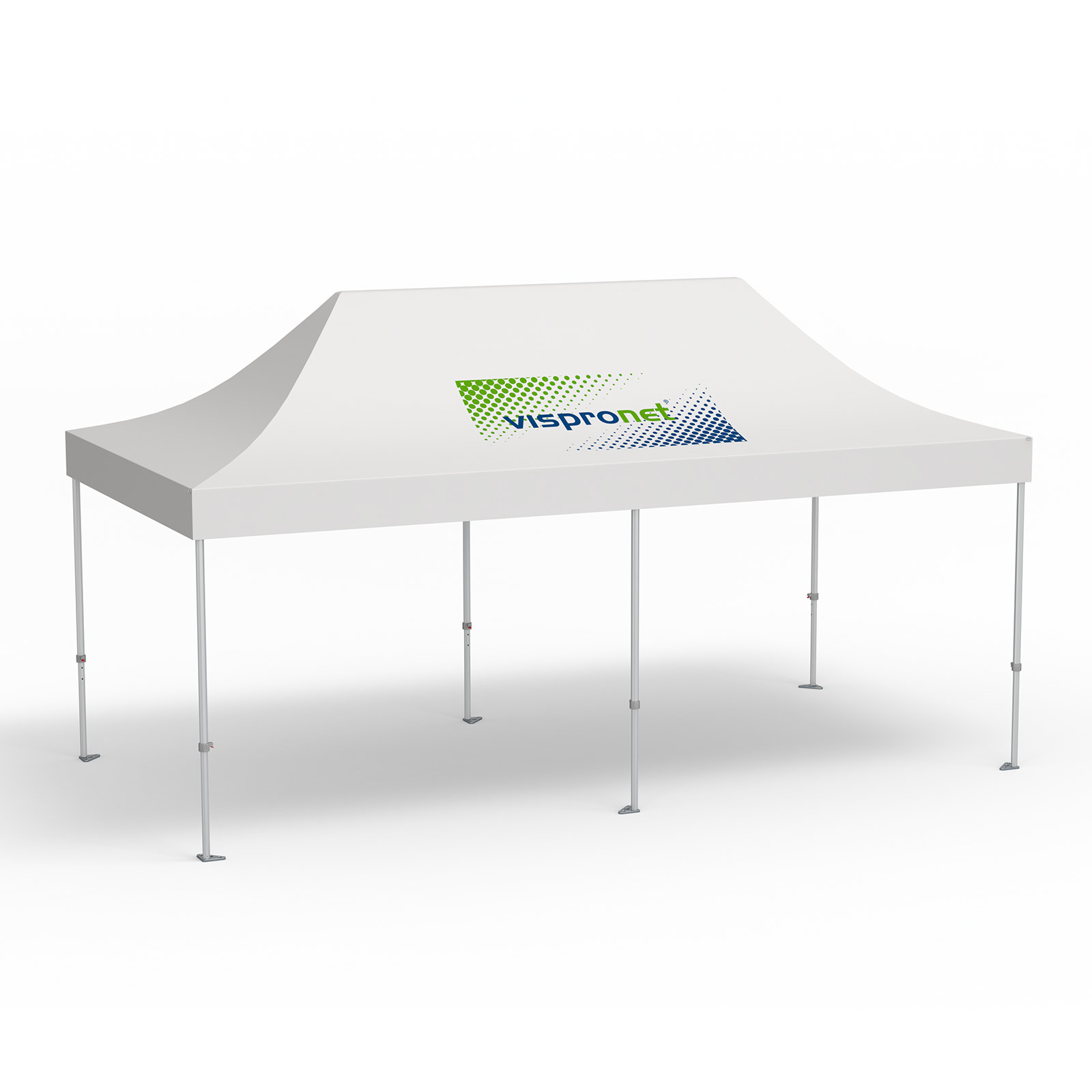 Faltpavillon Premium, 3 x 6 m, weiß, Dach mit 1 Logodruck (Seite 1)