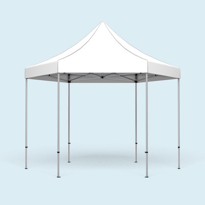 Faltpavillon Select Hexagon 4 m, Dach & Volant weiß, ohne Wände