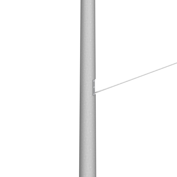 Transparentmast T-K-PROTECT, Austritt unteres Dyneema-Spannseil
