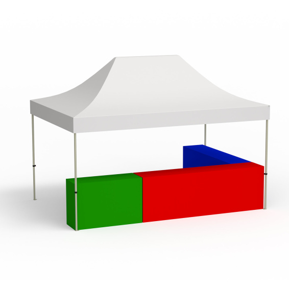 Stellvariante L-Form; Faltpavillon 3x4,5m