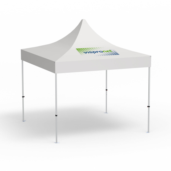 Faltpavillon Select, 3 x 3 m, weiß, Dach mit 1 Logodruck (Seite 1)