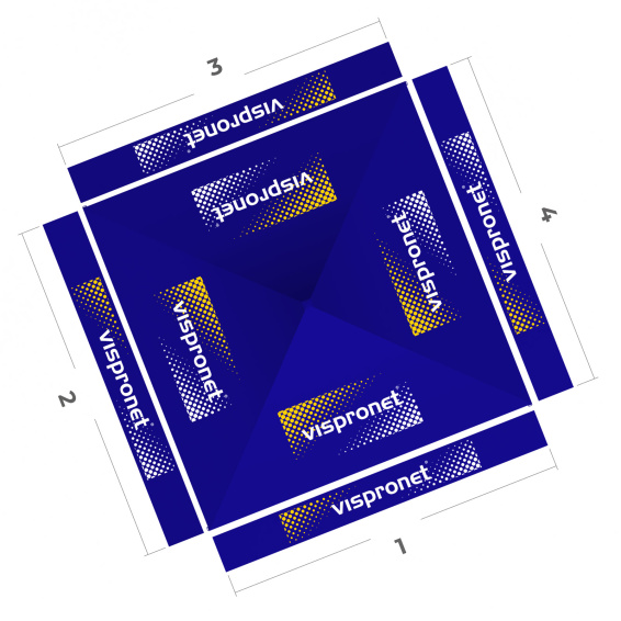 Faltpavillon 3 x 3 m, Ansicht von oben