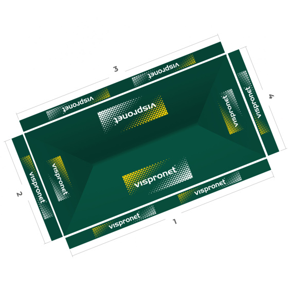 Faltpavillon 3 x 6 m, Ansicht von oben