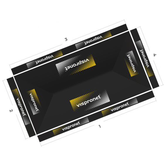 Faltpavillon 3 x 6 m, Ansicht von oben