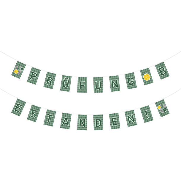 Schriftzug: PRÜFUNG BESTANDEN