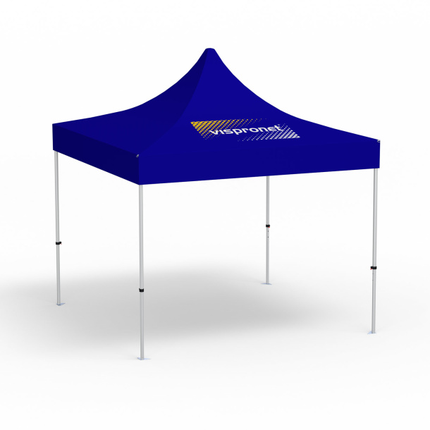 Faltpavillon Select, 3 x 3 m, blau, Dach mit 1 Logodruck (Seite 1)