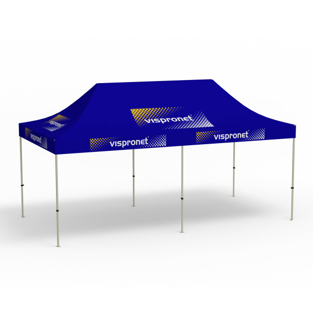 Faltpavillon Basic, 3 x 6 m, blau, mit 10 Logodrucken