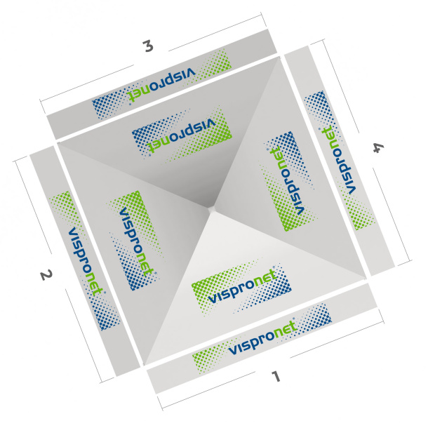 Faltpavillon 3 x 3 m, Ansicht von oben