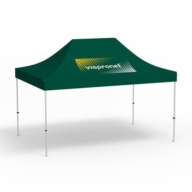 Faltpavillon Select, 3 x 4,5 m, grün, Dach mit 1 Logodruck (Seite 1)
