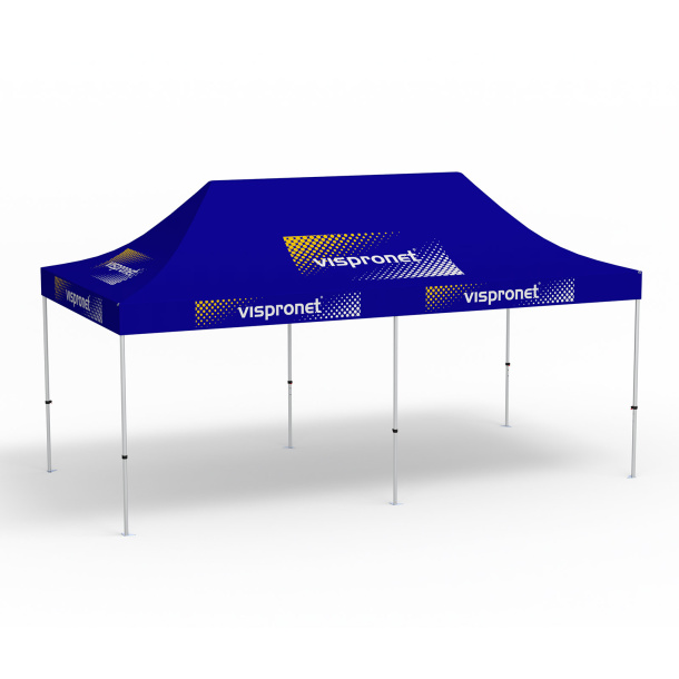 Faltpavillon Select, 3 x 6 m, blau, mit 10 Logodrucken