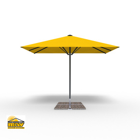 Großschirm Select F mit Kurbel & ohne Volant, quadratisch, Gestell anthrazitgrau