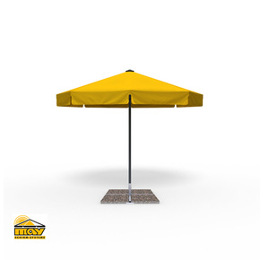 Großschirm Select F mit Kurbel & Volant, rund, Gestell anthrazitgrau