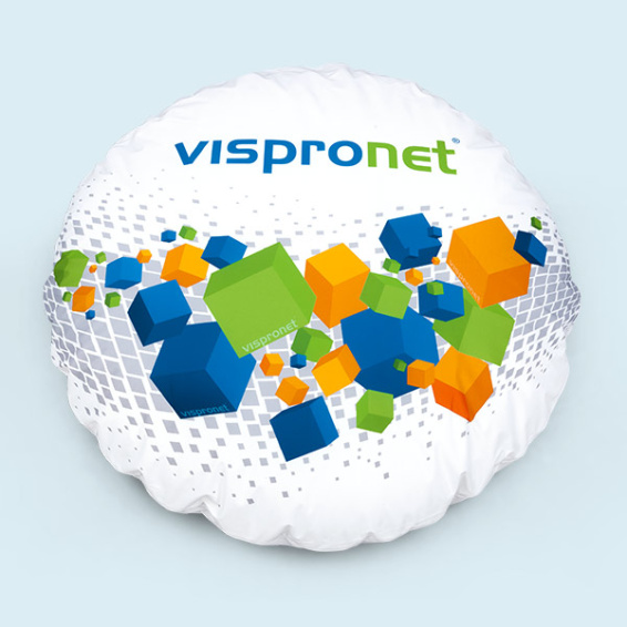 Sitzsack rund, beidseitig bedruckt, flach liegend