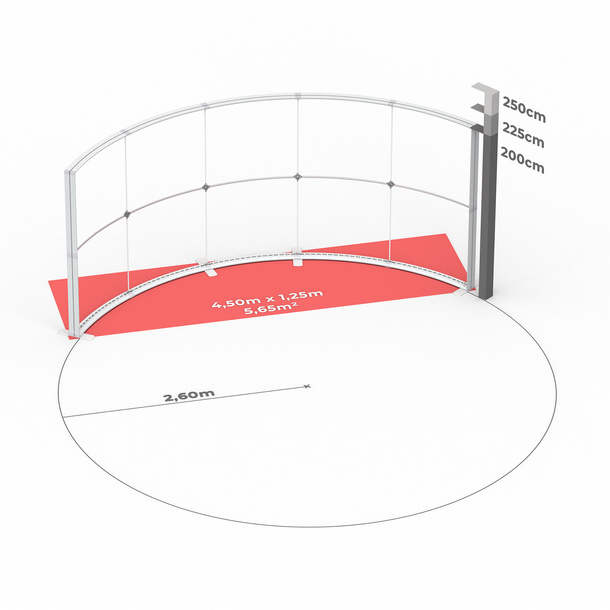 Technische Maße: Lightbox Flex Curved 500 cm