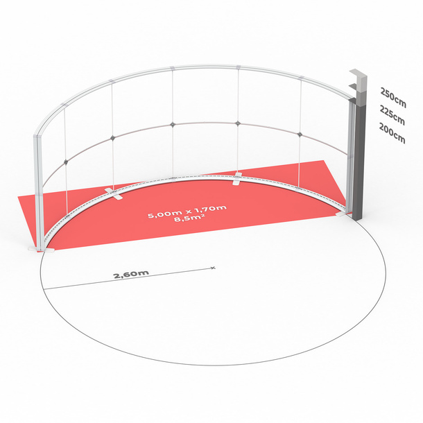 Technische Maße: Lightbox Flex Curved 600 cm
