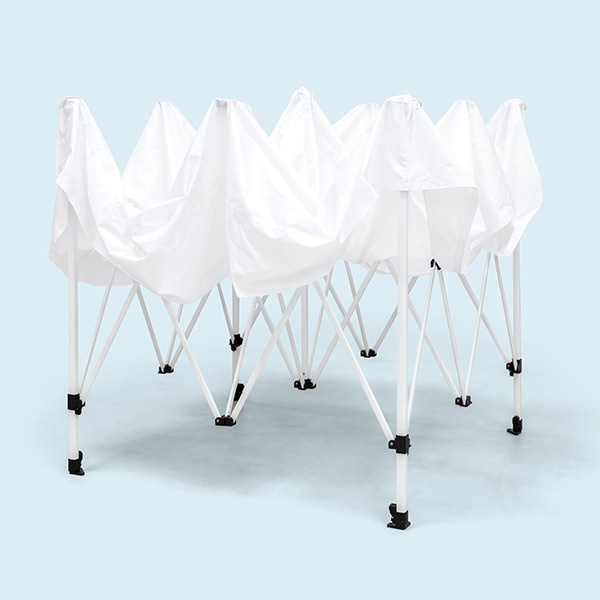 stabiles, faltbares Scherengittersystem aus Stahl: sekunde11nschneller Aufbau