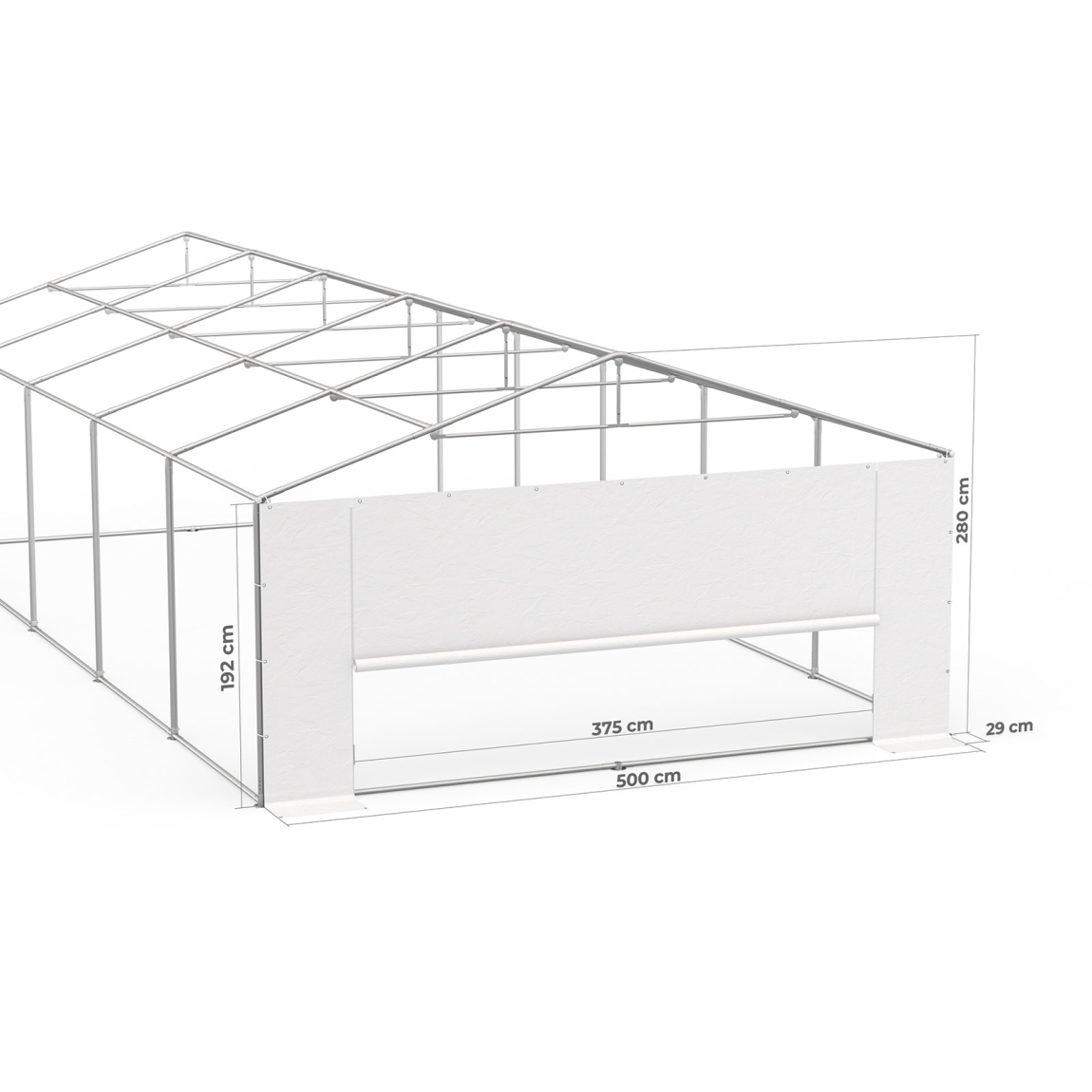 Giebelwand 5 m am Zeltgestell Partyzelt Select 5 x 10 m