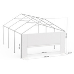 Giebelwand mit Tür 4 m am Partyzelt Select 4x6 m
