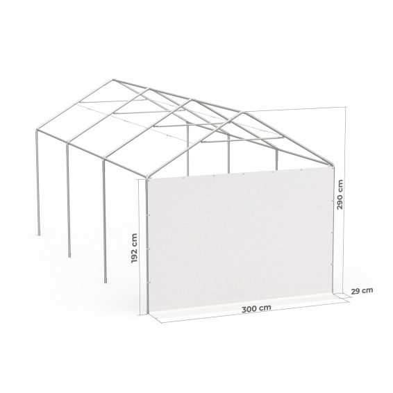 Giebelwand 3 m: Beispiel am Zeltgestell Partyzelt Select 3 x 6 m