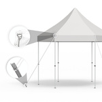 Faltpavillon Select Hexagon mit Abspann-Set (optionales Zubehör)