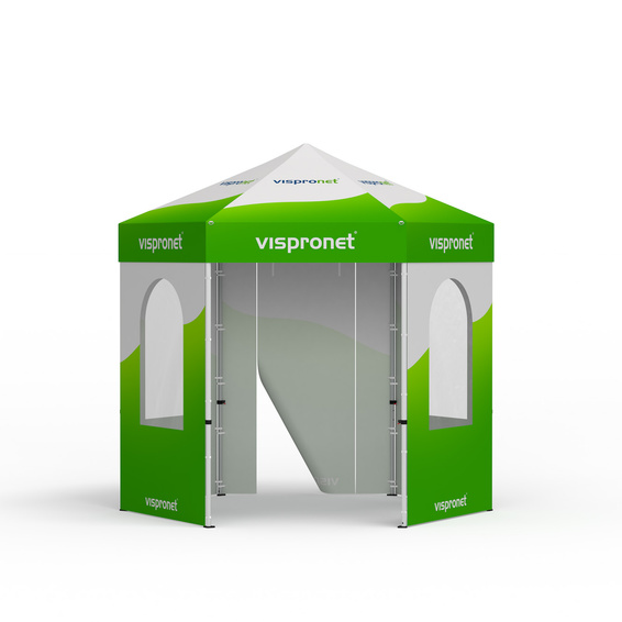 Faltzelt inkl. 1 Wand mit Tür und 4 Wänden mit Rundfenstern