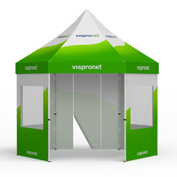 Faltzelt inkl. 1 Wand mit Tür und 4 Wänden mit Panoramafenster