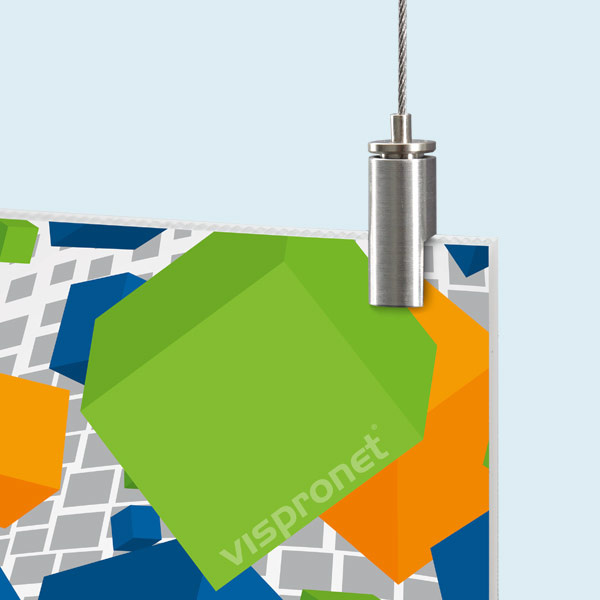 Hohlkammerplatte Typ H, Plattenstärke  4 mm, mit Deckenhalter Edelstahl