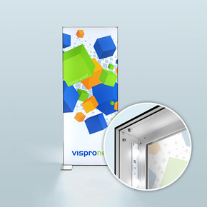 Display Wand Q-Frame&reg; LED - im Hochformat, Profil 120 mm