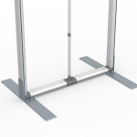 Kederdisplay flex T, Detail: Stützstange & Füße
