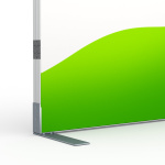 Kederdisplay flex T, Detail: einseitiger Fuß