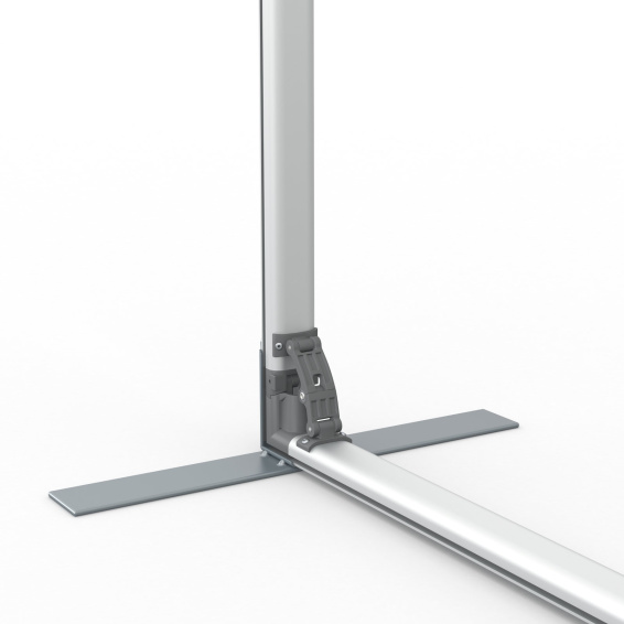 Kederdisplay flex T, Detail: beidseitiger Fuß