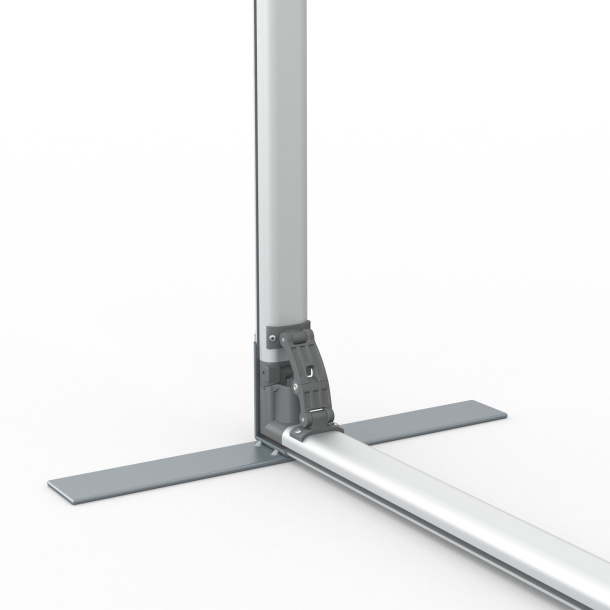 Kederdisplay flex, Detail: Eckfuß