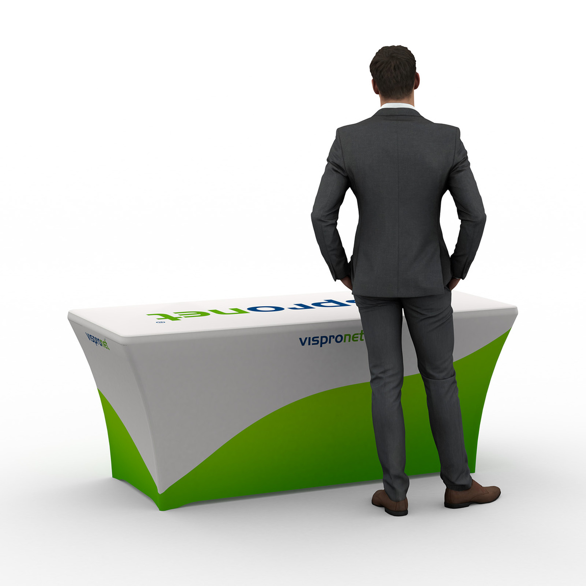 Tischhusse ringsum bodenlang - Rückseite