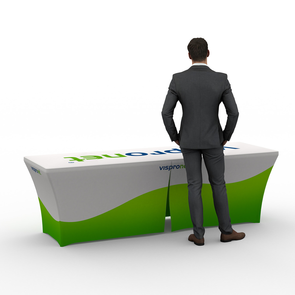 Tischhusse bodenlang - Rückseite mit Reißverschluss