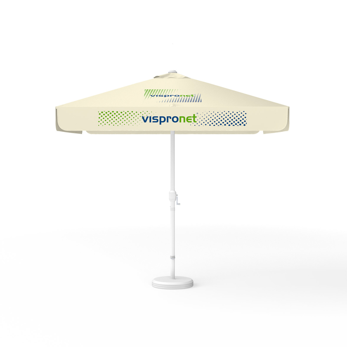 Sonnenschirm mit Logodruck, 250 x 250 cm, alle 4 Segmente mit 1 Motiv bedruckt