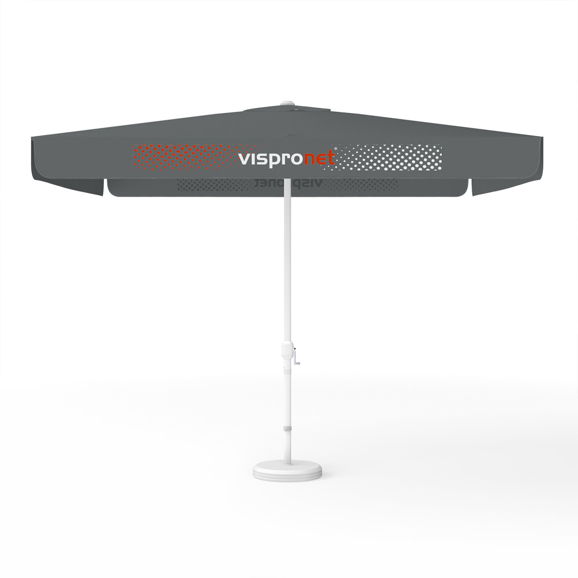 Sonnenschirm mit Logodruck, 300 x 300 cm, 2 Volants bedruckt