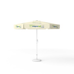 Sonnenschirm mit Logodruck, ø 250 cm, alle 6 Segmente mit 1 Motiv bedruckt