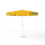Sonnenschirm mit Logodruck, ø 300 cm, 4 Volants mit 2 Motiven im Wechsel bedruckt