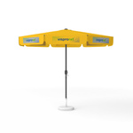 Sonnenschirm mit Logodruck, ø 300 cm, 8 Volants mit 2 Motiven im Wechsel bedruckt